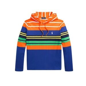 Polo Ralph Lauren Men's Striped Jersey Hooded T-Shirt 100% Cotton Size Medium